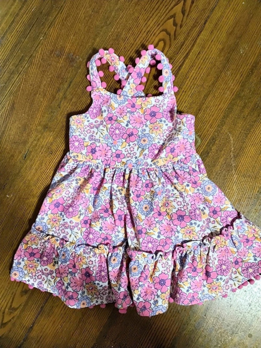 Tommy Bahama Girls' Pom Pom Dress Size 24 Months Like New